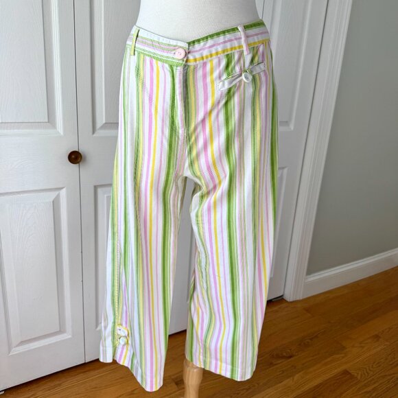 Selene Sport Colorful Striped Capri Pants - Picture 2 of 10